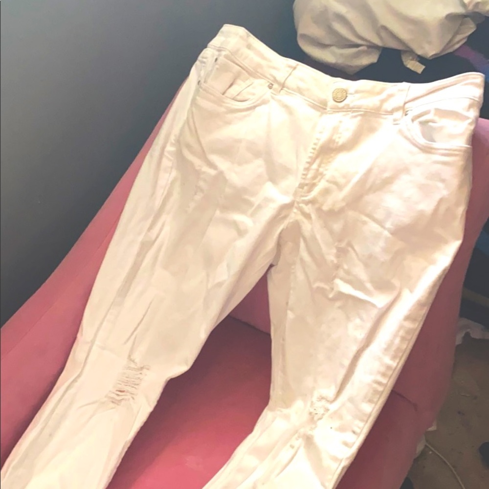 White skinny distressed Jeans